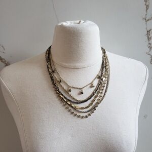 Chic Multi-Layered Silver Necklace